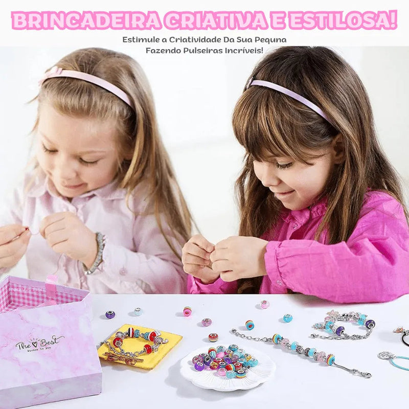 Kit Pulseiras e Berloques DIY em Prata