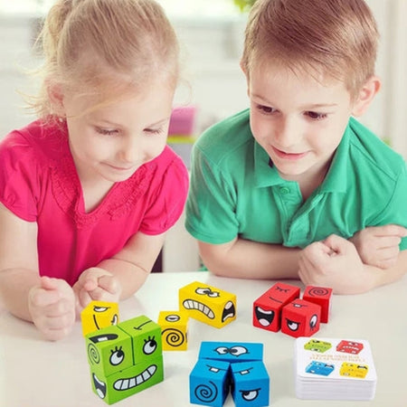 Kit Lógica com 6 Cubos Mágicos Interativos Brinquedo Educativo