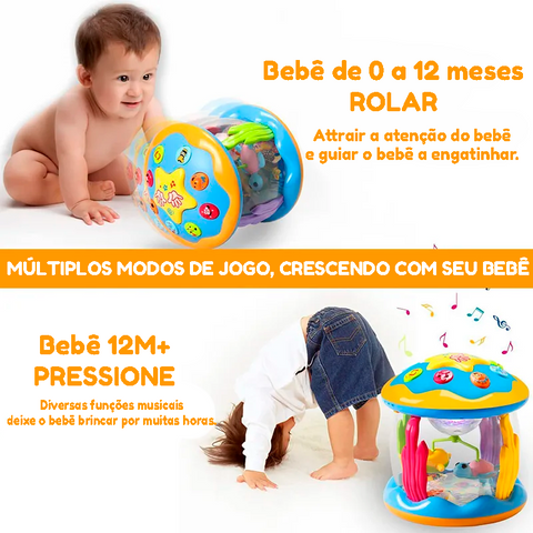 Oceano Mágico Brinquedo Musical Luminária Infantil e Projetor Sensorial para Bebês