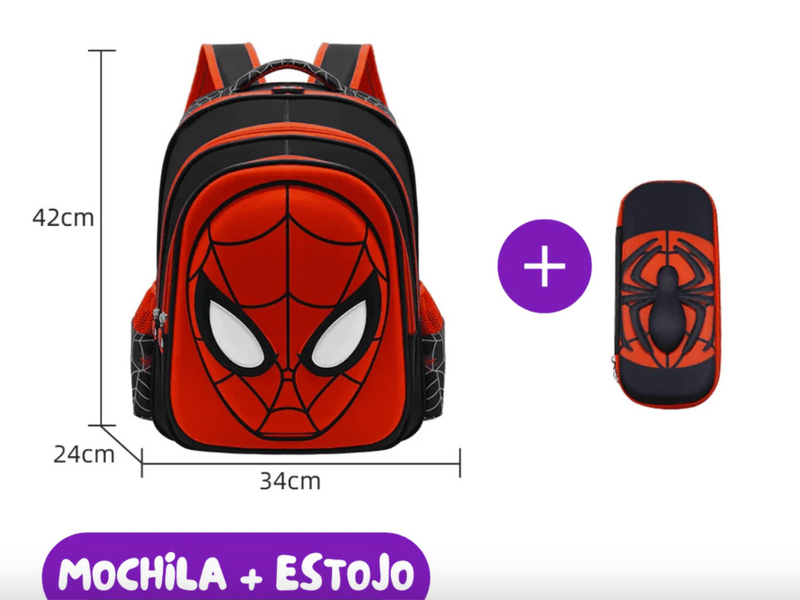 Kit Escolar Infantil Mochila Estojo Homem Aranha