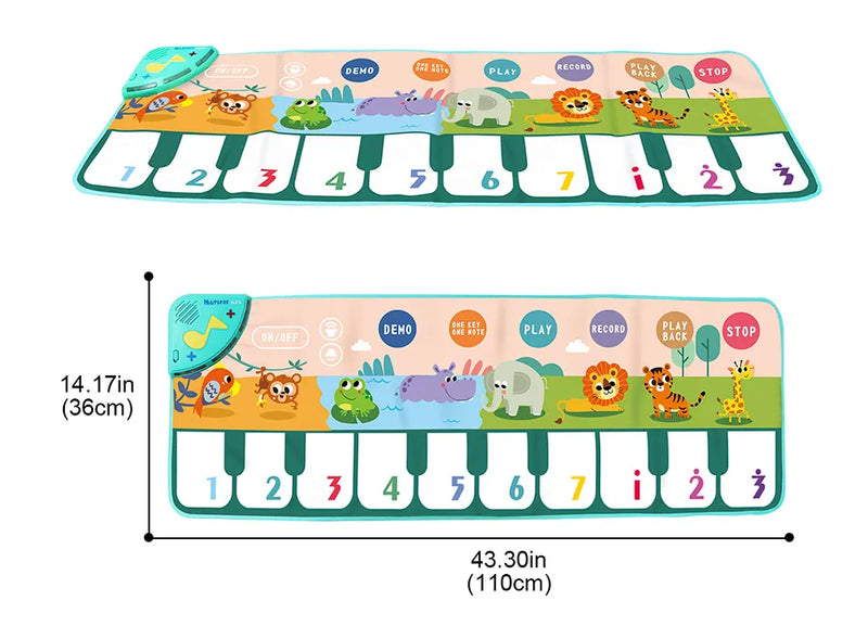 Piano Music Mat Tapete Musical Crianças Infantil Bebês