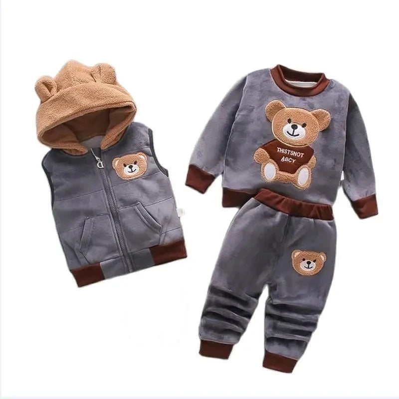 Conjunto Infantil Moletom Ursinho - Grátis Casaco de lã