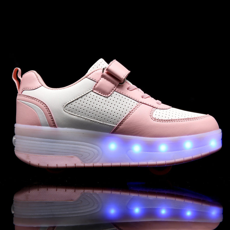 Tenis Infantil Feminino Velcro Led Rodinha