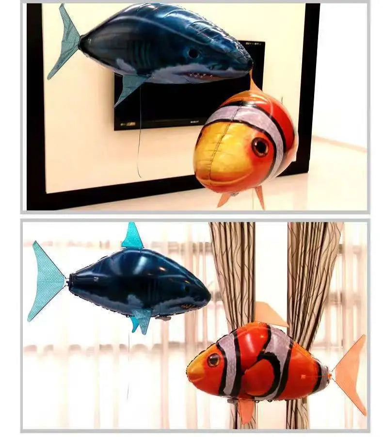 Balão Tubarão e Nemo Voador Controle Remoto Festa Infantil