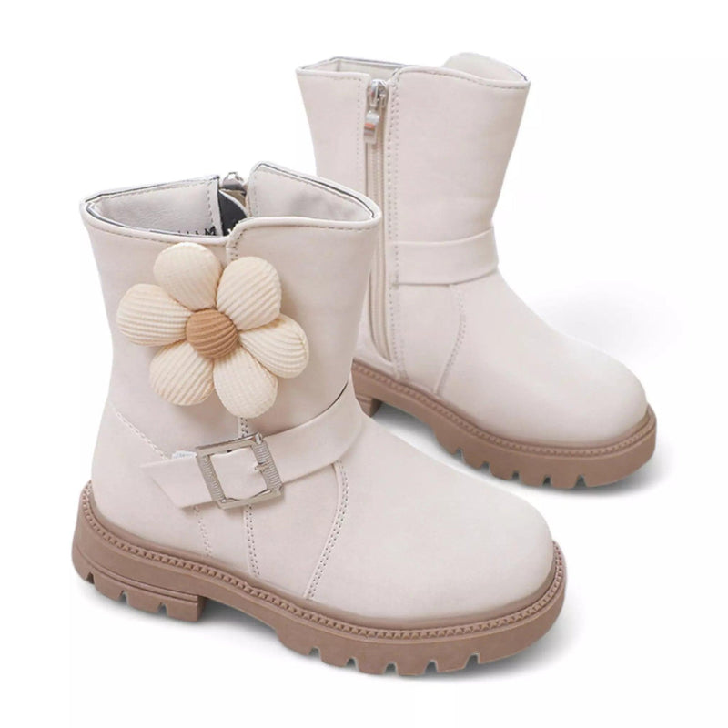 Bota Infantil Menina de Couro Outono Inverno