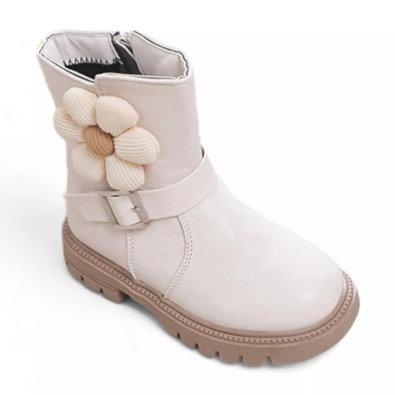 Bota Infantil Menina de Couro Outono Inverno