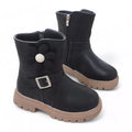 Bota Infantil Menina de Couro Outono Inverno