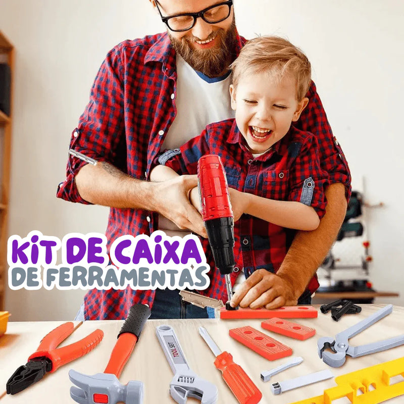 Kit Caixa de Ferramentas Infantil Parafusadeira - Brinquedo de Simulação